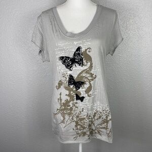 FRZ - Graphic - T-shirt Gray with butterflies